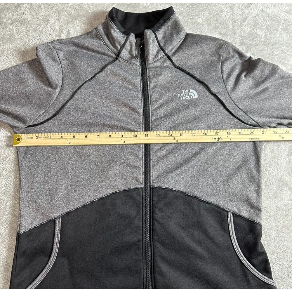 The North Face Jacket Men's M Black & Gray Fleece Mock Neck Full Zip Pockets - Picture 4 of 8